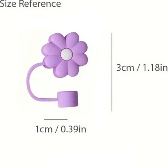Flower Straw Topper, Fits 10mm Straws, NEW, Germ/Bug/Dust Proof your Tum… - Picture 4 of 9